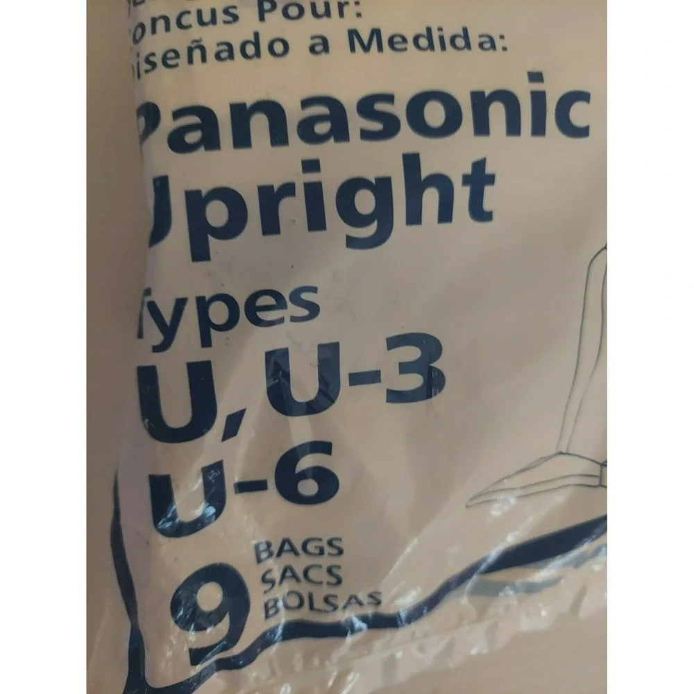 NEW EnviroCare Panasonic Upright Types‎ U, U-3, U-6 Vacuum Bags 9 Packs